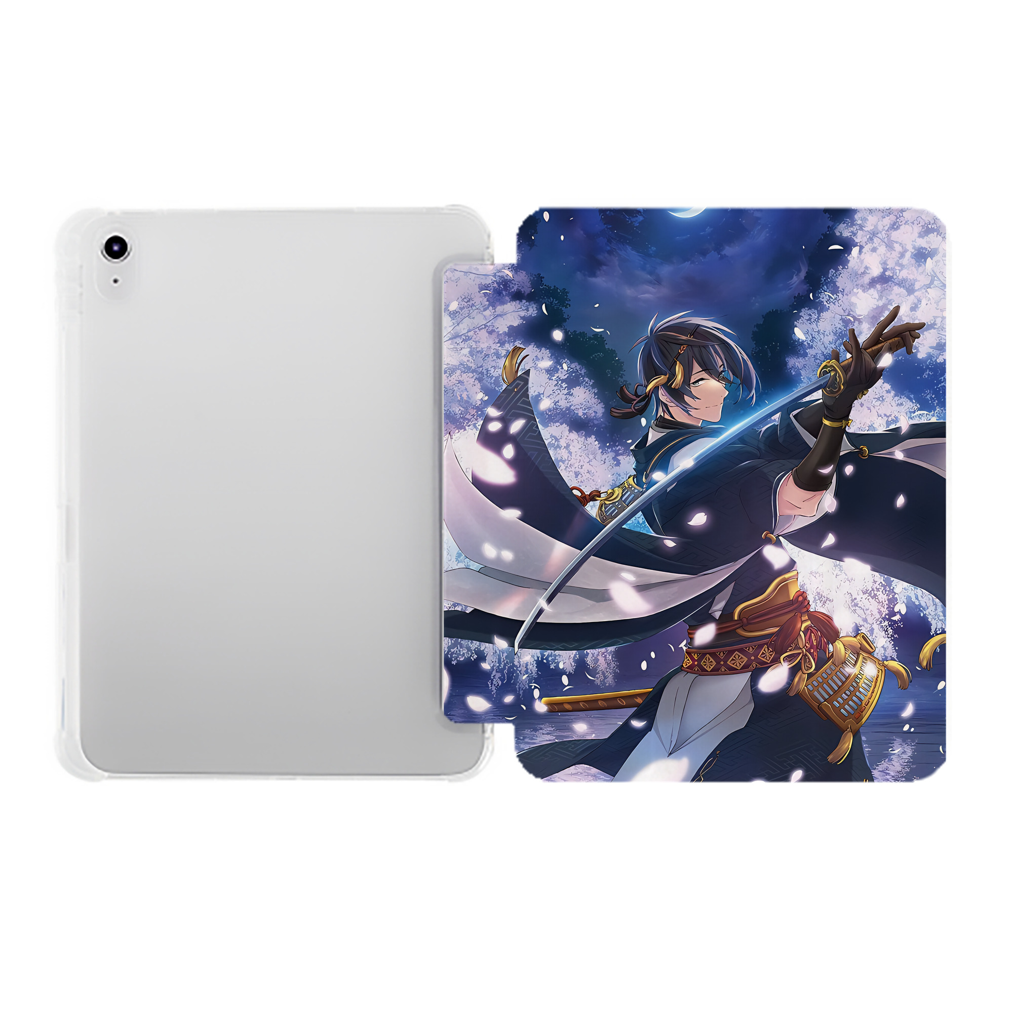 （画像用） 刀剣乱舞 Touken Ranbu IPad ケース ペン収納付き 三つ折りスタンド PUレザー×シリコン 対応機種9.5/10.5/10.9インチ